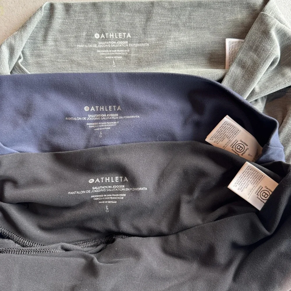 Lot of 4 Athleta Joggers Womens L Salutation High Rise Stretch Yoga Pants Camo - Picture 4 of 5